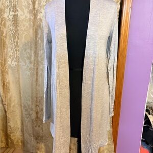 Zenana Outfitters Light Gray Open Cardigan